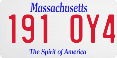 MA license plate 191OY4