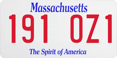 MA license plate 191OZ1