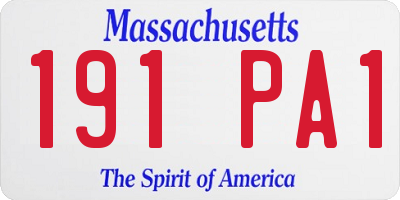 MA license plate 191PA1