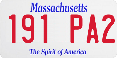 MA license plate 191PA2
