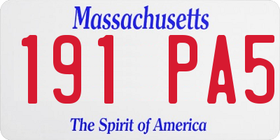 MA license plate 191PA5