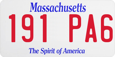 MA license plate 191PA6