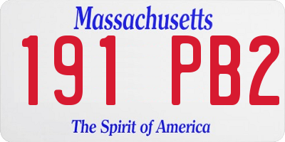 MA license plate 191PB2