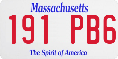 MA license plate 191PB6