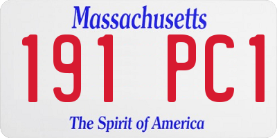MA license plate 191PC1