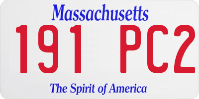 MA license plate 191PC2
