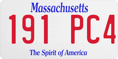 MA license plate 191PC4