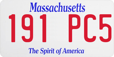 MA license plate 191PC5