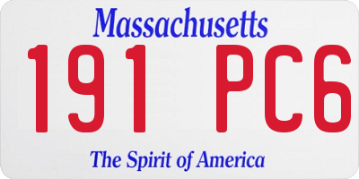 MA license plate 191PC6