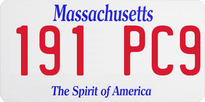 MA license plate 191PC9