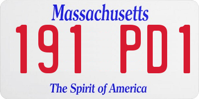 MA license plate 191PD1