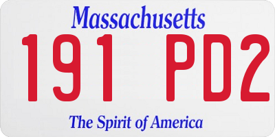 MA license plate 191PD2