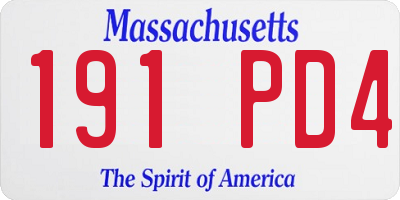 MA license plate 191PD4