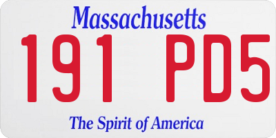 MA license plate 191PD5