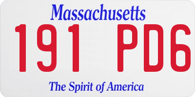 MA license plate 191PD6