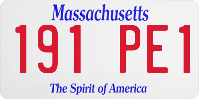 MA license plate 191PE1