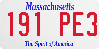 MA license plate 191PE3