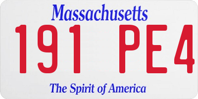 MA license plate 191PE4