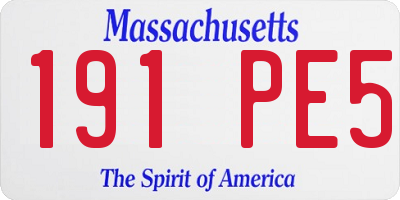 MA license plate 191PE5