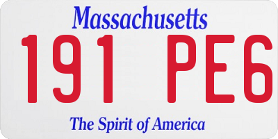 MA license plate 191PE6