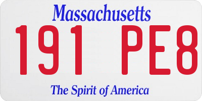 MA license plate 191PE8