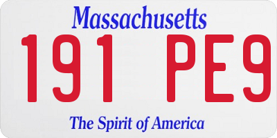 MA license plate 191PE9