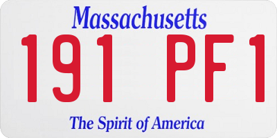 MA license plate 191PF1
