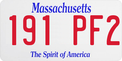 MA license plate 191PF2