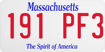 MA license plate 191PF3