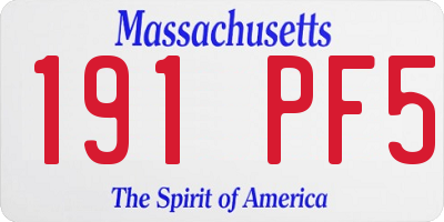 MA license plate 191PF5
