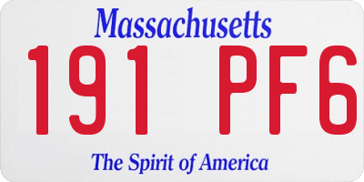 MA license plate 191PF6