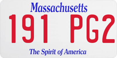 MA license plate 191PG2