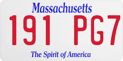 MA license plate 191PG7