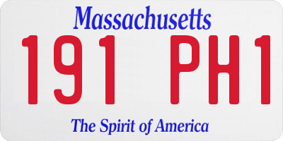MA license plate 191PH1