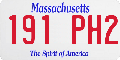 MA license plate 191PH2