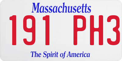 MA license plate 191PH3