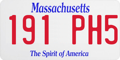 MA license plate 191PH5