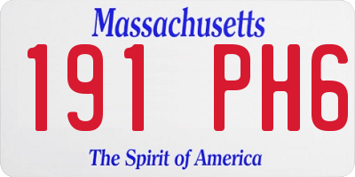MA license plate 191PH6