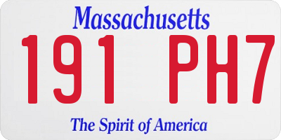 MA license plate 191PH7