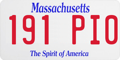 MA license plate 191PI0