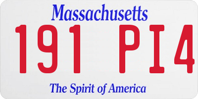 MA license plate 191PI4
