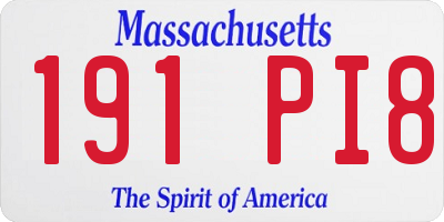 MA license plate 191PI8