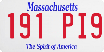 MA license plate 191PI9