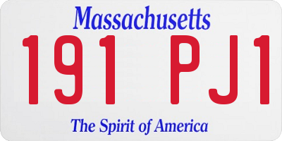 MA license plate 191PJ1
