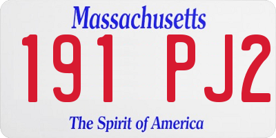 MA license plate 191PJ2