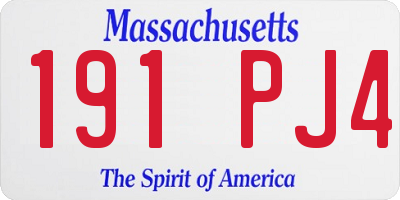 MA license plate 191PJ4