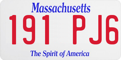 MA license plate 191PJ6