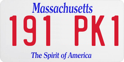 MA license plate 191PK1