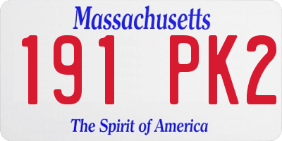 MA license plate 191PK2