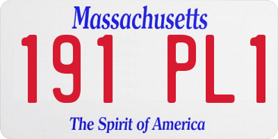 MA license plate 191PL1